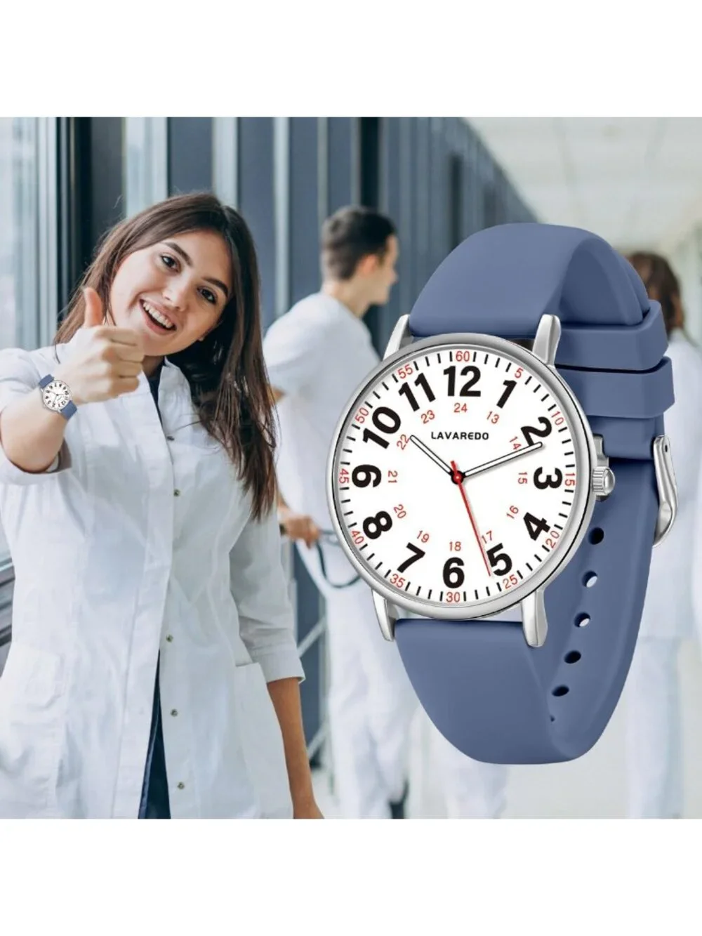 Luminous Nurse Watch for Women, Waterproof, Japanese Quartz, Stylish